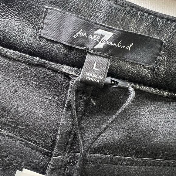 7 FOR ALL MANKIND PANTS Women Size L Black Faux Leather 5-Pocket Classic NEW NWT - Picture 9 of 16